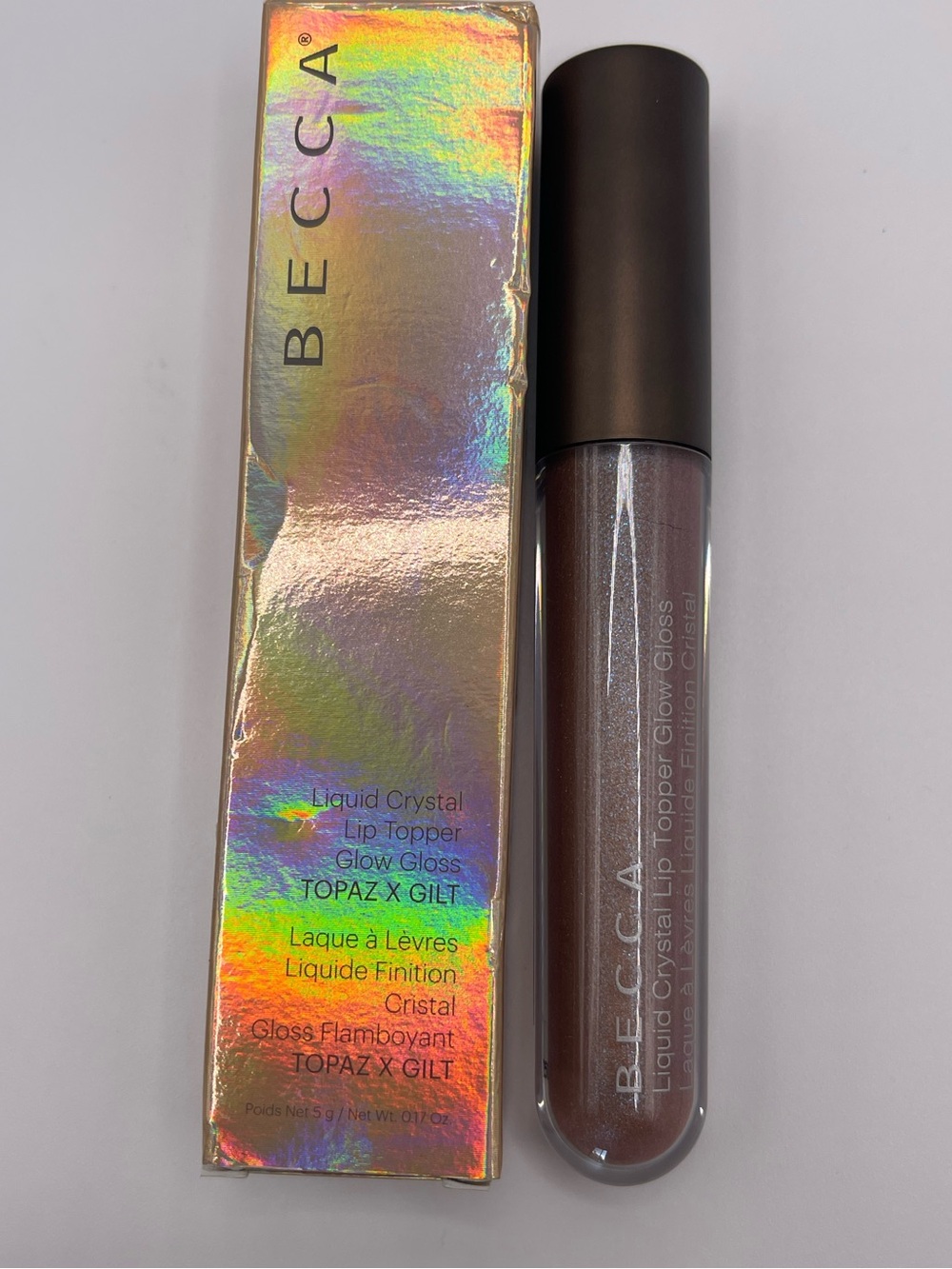 Becca Liquid Crystal Lip Topper Glow Gloss Topaz x Gilt New in box
